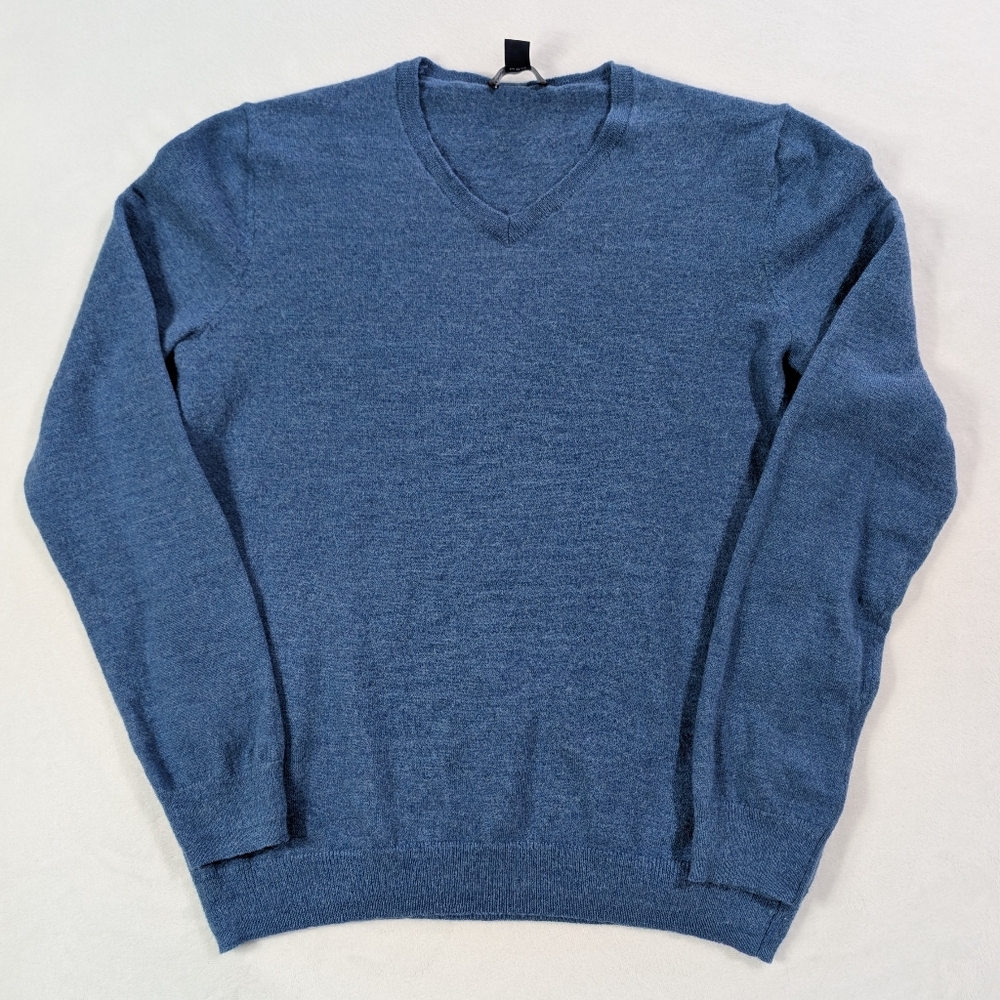 GAP Blue 100% Extra Fine Merino Wool Sweater - Women's‎ Medium Tall